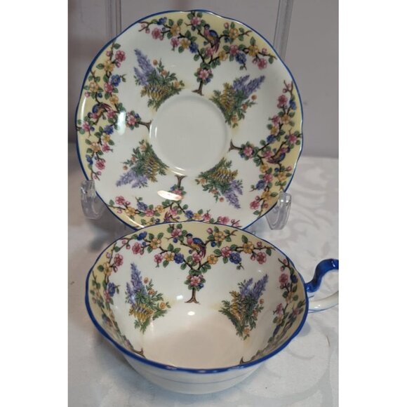 AYNSLEY Art Deco "Trees Garden" Cup & Saucer - Picture 3 of 8